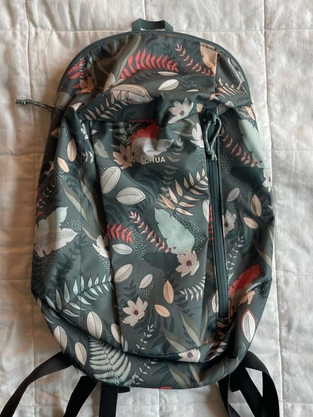 Quechua Arpenaz Green Floral Hiking Backpack - 10L